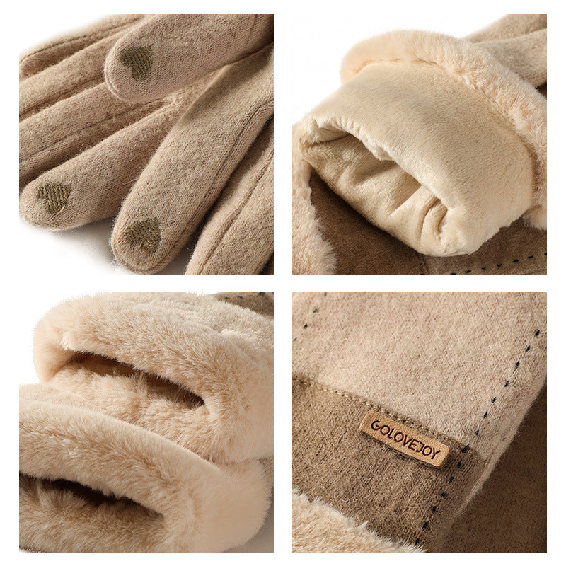 Women's Autumn and Winter Warm Cashmere Gloves