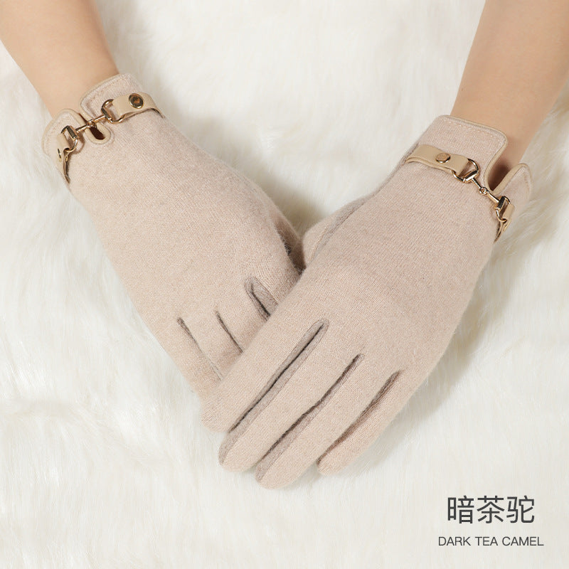 Women's Autumn and Winter Warm Cashmere Gloves