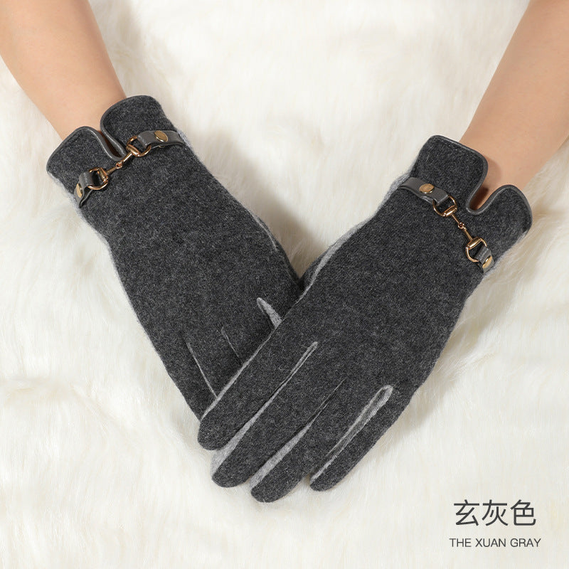 Women's Autumn and Winter Warm Cashmere Gloves