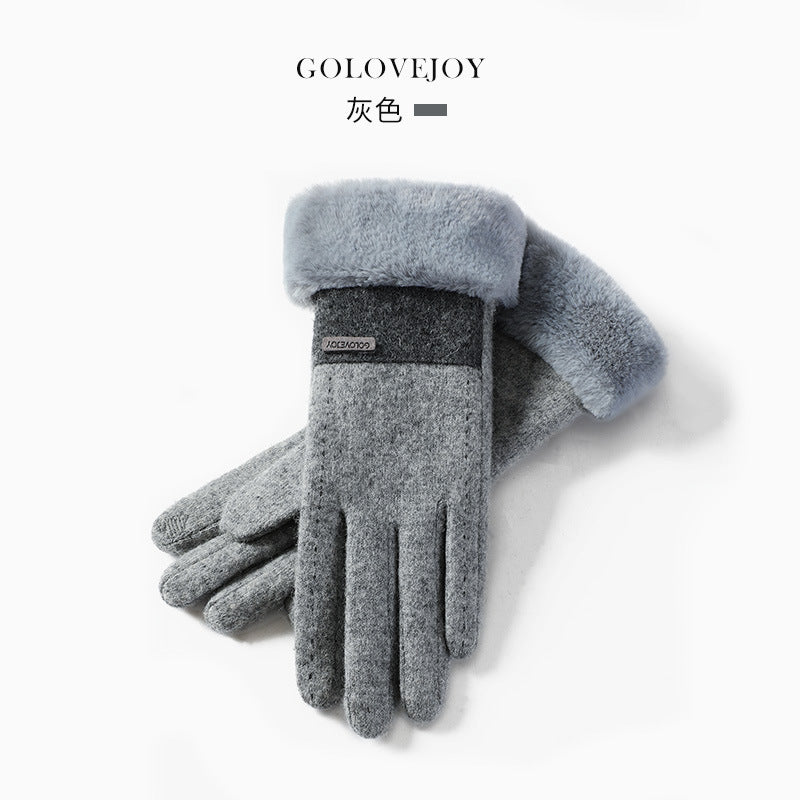 Women's Autumn and Winter Warm Cashmere Gloves